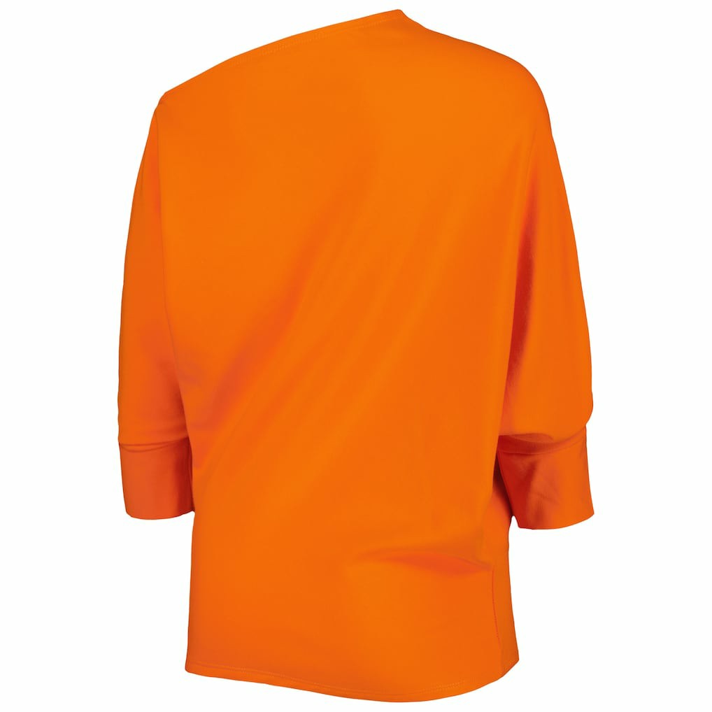 Cincinnati Bengals KIYA TOMLIN Women's Twisted Tri-Blend Asymmetrical 3/4-Dolman Sleeve Sweatshirt Orange | NFL