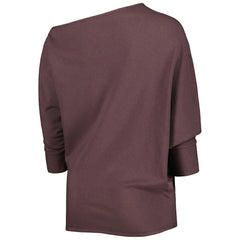 Cleveland Browns KIYA TOMLIN Women's Twisted Tri-Blend Asymmetrical 3/4-Dolman Sleeve Sweatshirt Brown | NFL
