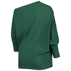 Green Bay Packers KIYA TOMLIN Women's Twisted Tri-Blend Asymmetrical 3/4-Dolman Sleeve Sweatshirt Green | NFL