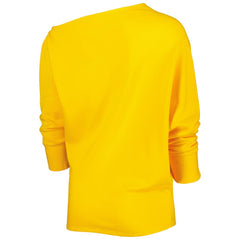 Pittsburgh Steelers KIYA TOMLIN Women's Twisted Tri-Blend Asymmetrical 3/4-Dolman Sleeve Sweatshirt Gold | NFL
