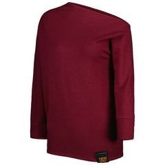 Washington Commanders KIYA TOMLIN Women's Twisted Tri-Blend Asymmetrical 3/4-Dolman Sleeve Sweatshirt Burgundy | NFL