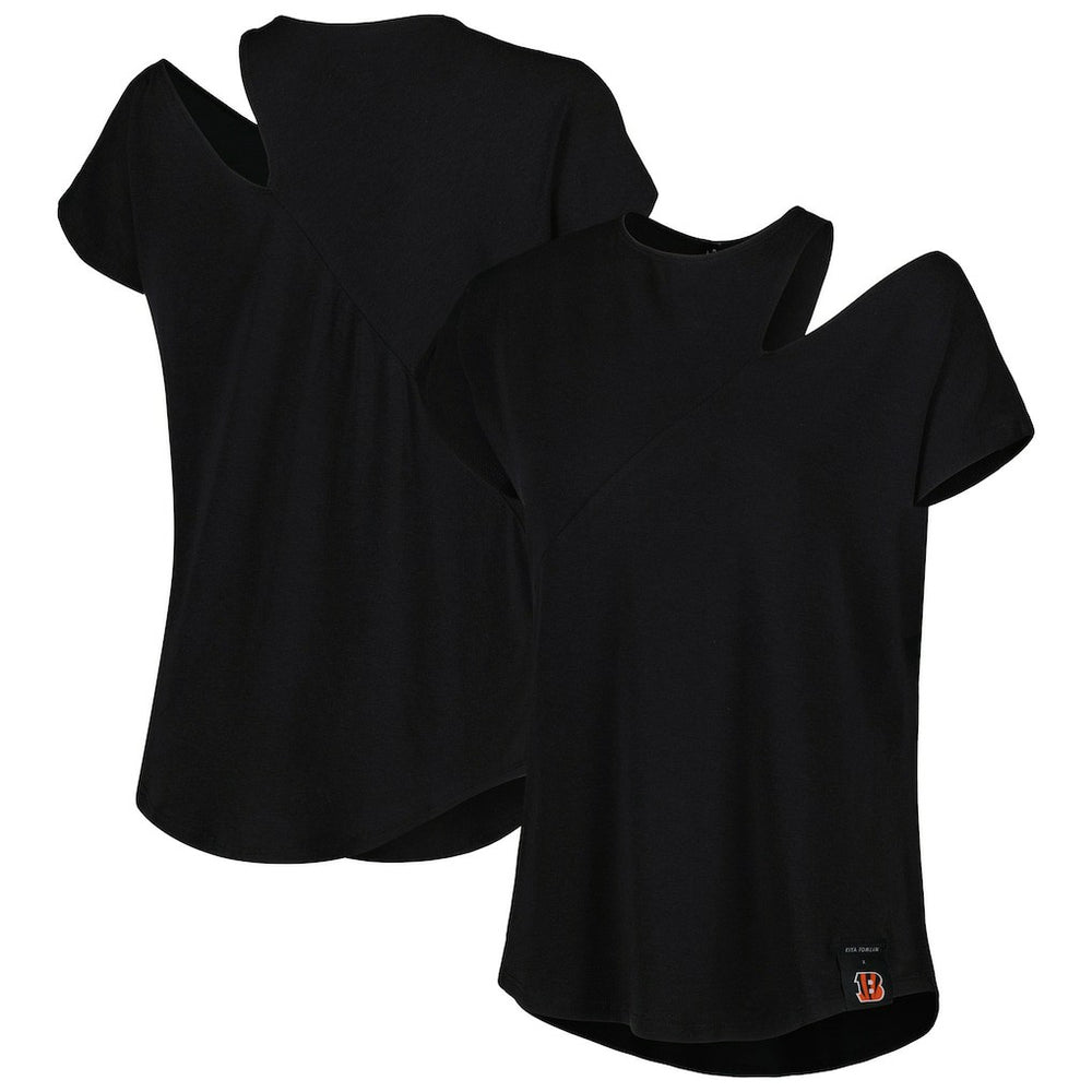Cincinnati Bengals KIYA TOMLIN Women's Cut Out Tri-Blend Shirt Black | NFL