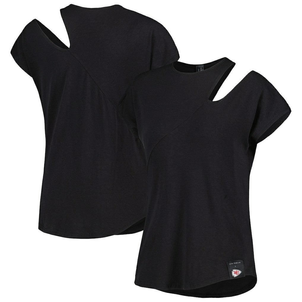Kansas City Chiefs KIYA TOMLIN Women's Cut Out Tri-Blend Shirt Black | NFL