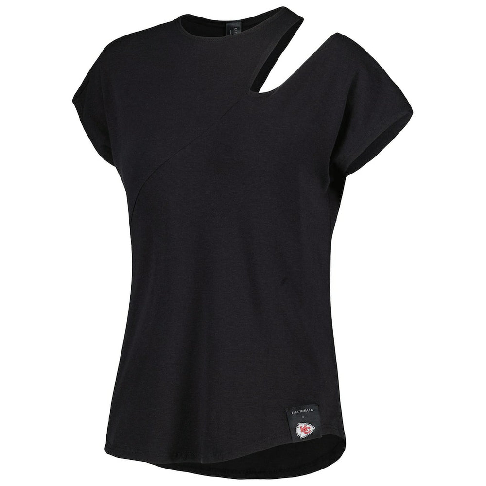 Kansas City Chiefs KIYA TOMLIN Women's Cut Out Tri-Blend Shirt Black | NFL