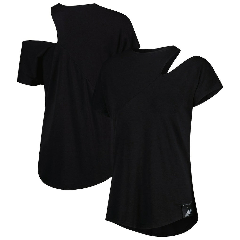 Philadelphia Eagles KIYA TOMLIN Women's Cut Out Tri-Blend Shirt Black | NFL