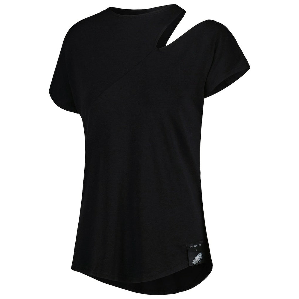 Philadelphia Eagles KIYA TOMLIN Women's Cut Out Tri-Blend Shirt Black | NFL