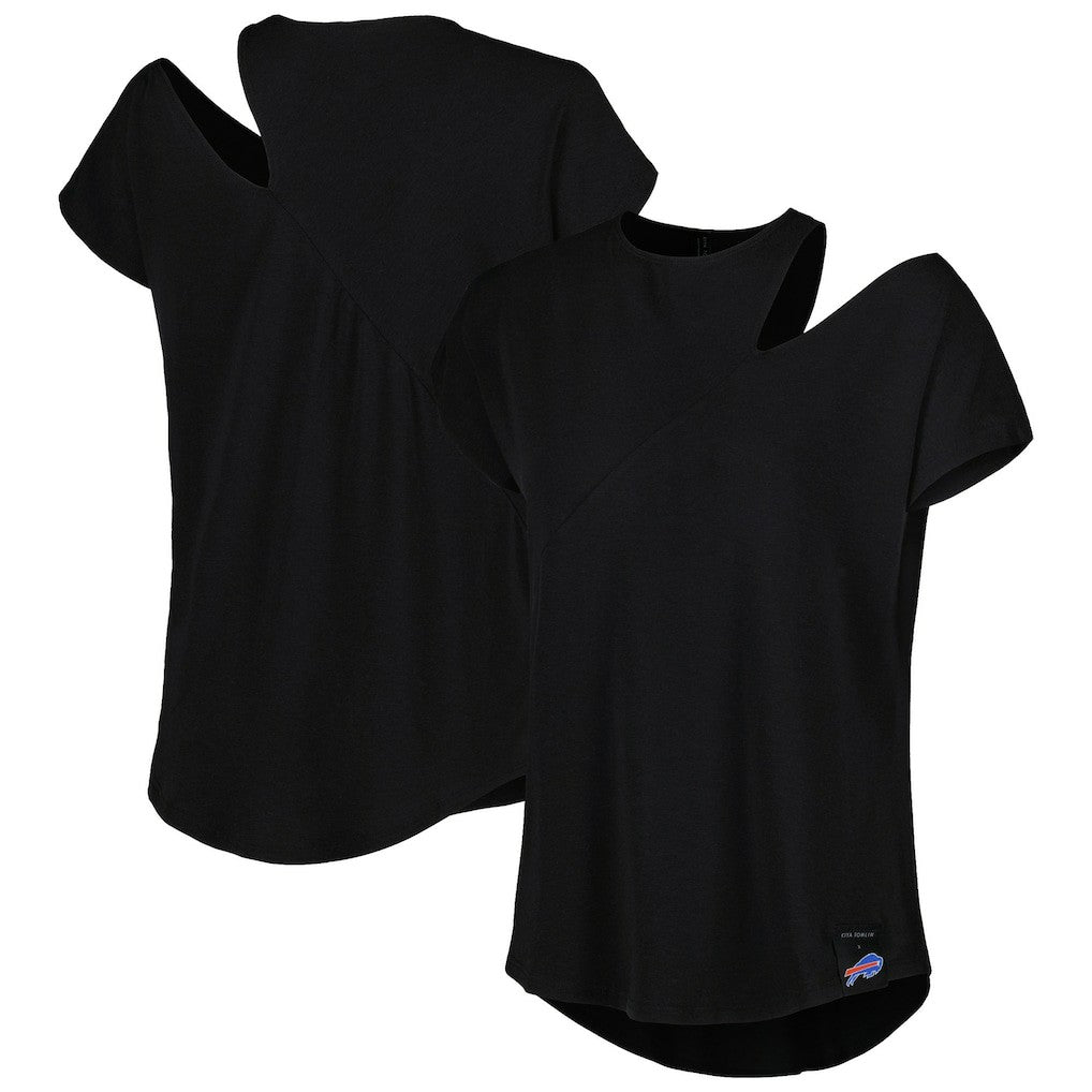 Pittsburgh Steelers KIYA TOMLIN Women's Cut Out Tri-Blend Shirt Black | NFL