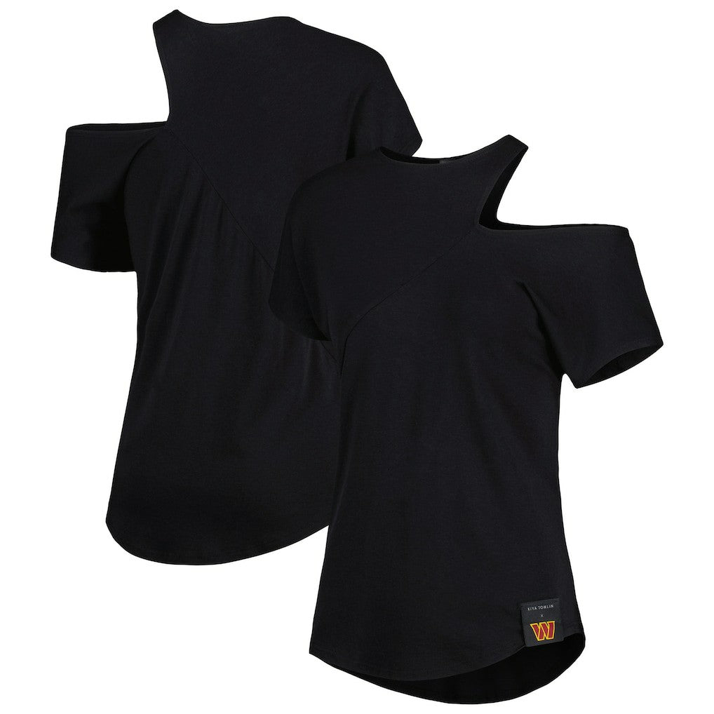 Washington Commanders KIYA TOMLIN Women's Cut Out Tri-Blend Shirt Black | NFL