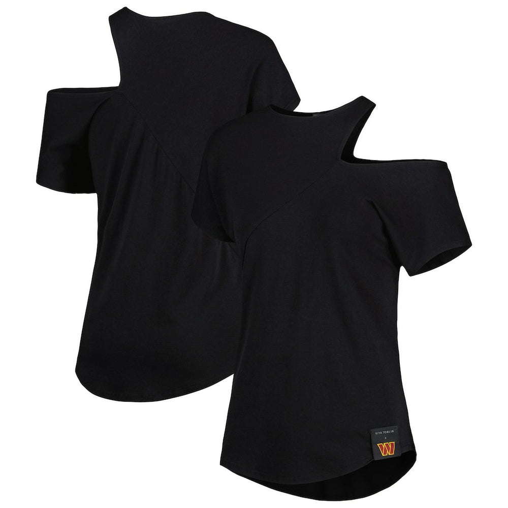 Washington Commanders KIYA TOMLIN Women's Cut Out Tri-Blend Shirt Black | NFL