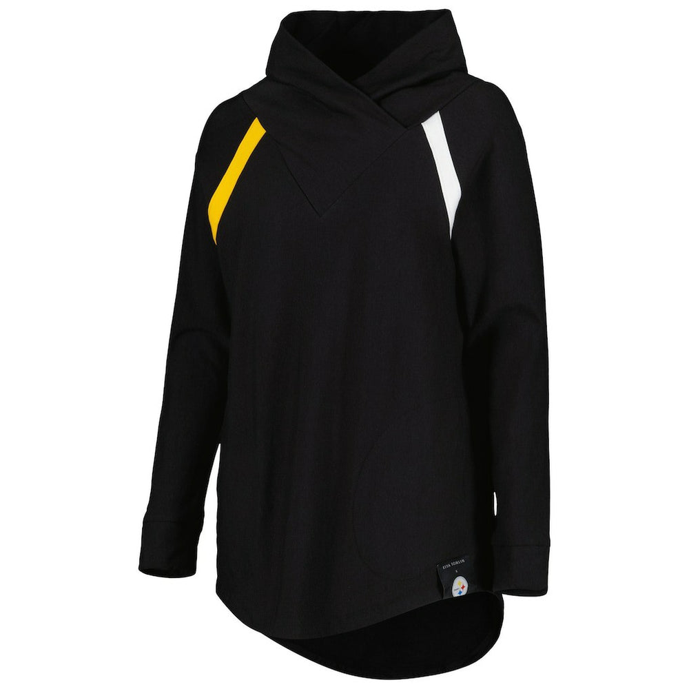 Pittsburgh Steelers KIYA TOMLIN Women's Tri-Blend Raglan Pullover Sweatshirt Black | NFL