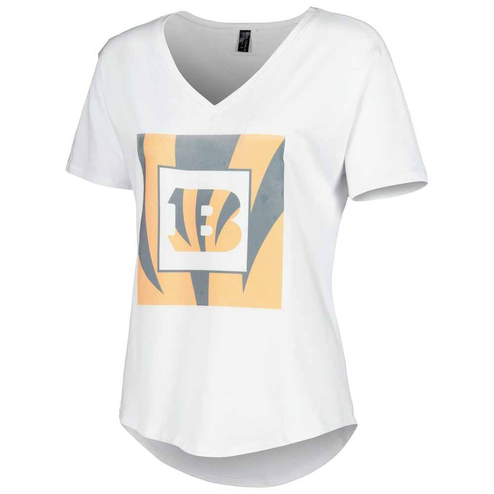 Cincinnati Bengals KIYA TOMLIN Women's V-Neck T-Shirt White | NFL