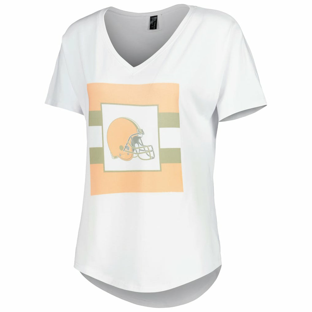 Cleveland Browns KIYA TOMLIN Women's Tri-Blend V-Neck T-Shirt White | NFL