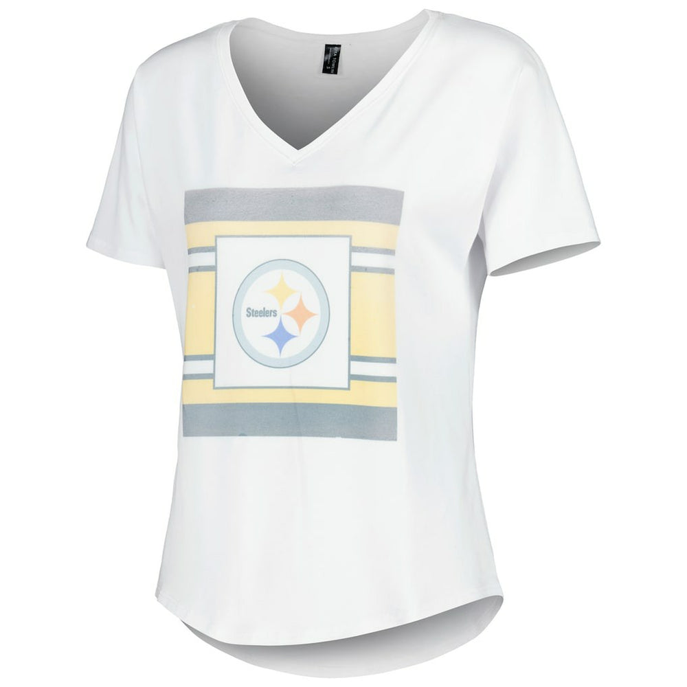Pittsburgh Steelers KIYA TOMLIN Women's Tri-Blend V-Neck T-Shirt White | NFL
