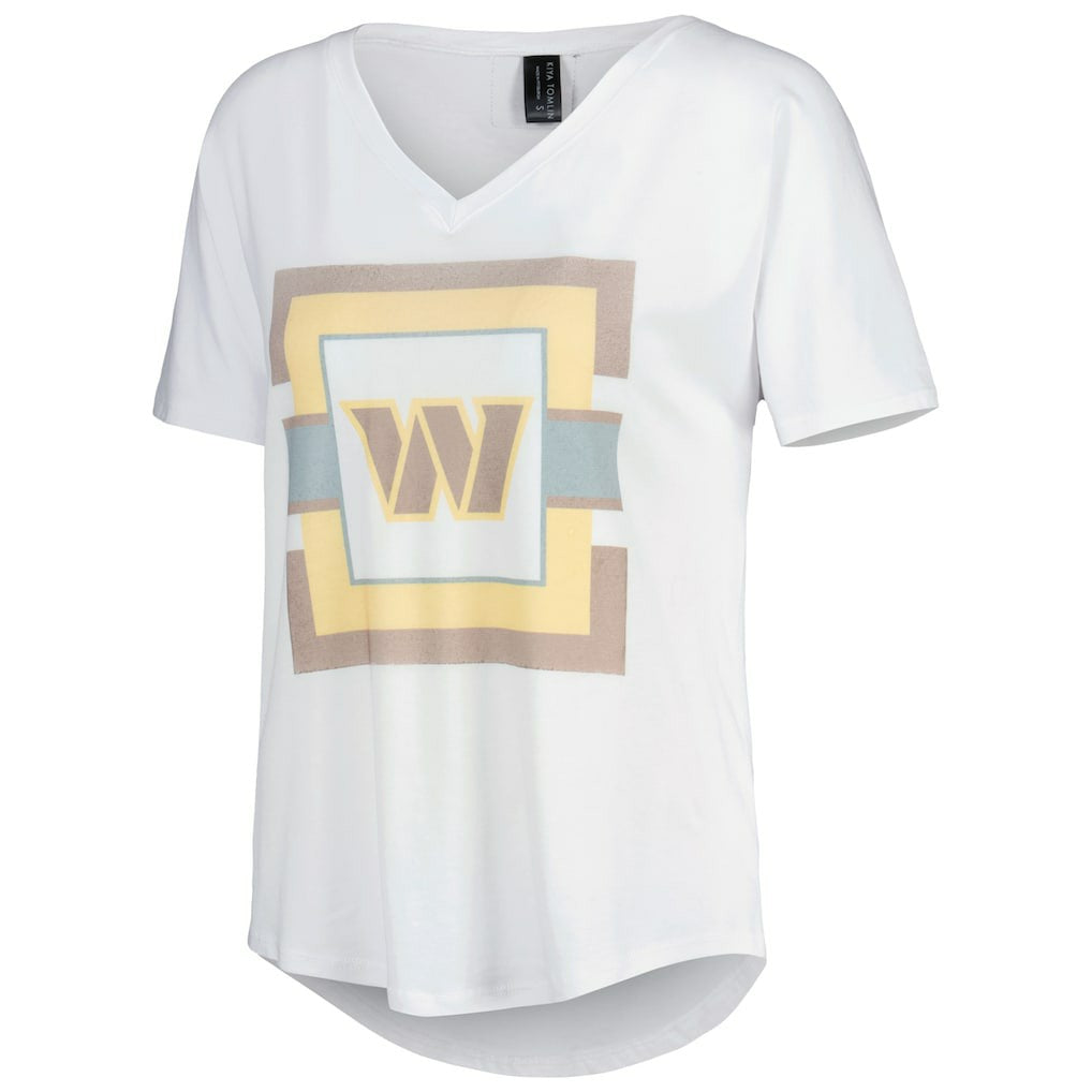 Washington Commanders KIYA TOMLIN Women's V-Neck T-Shirt White | NFL