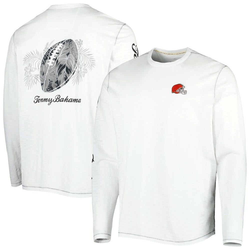Cleveland Browns Laces Out Billboard Long Sleeve T-Shirt White | Tommy Bahama