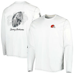 Cleveland Browns Laces Out Billboard Long Sleeve T-Shirt White | Tommy Bahama
