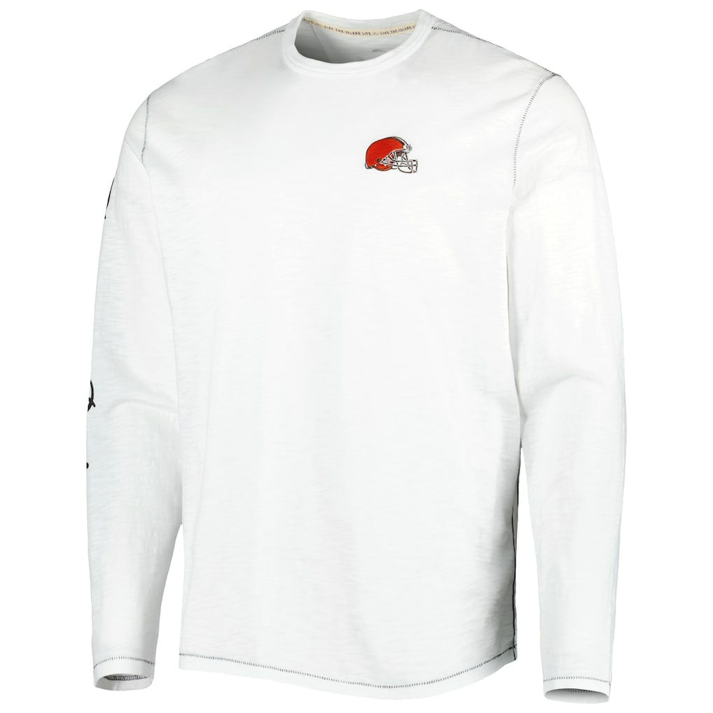 Cleveland Browns Laces Out Billboard Long Sleeve T-Shirt White | Tommy Bahama