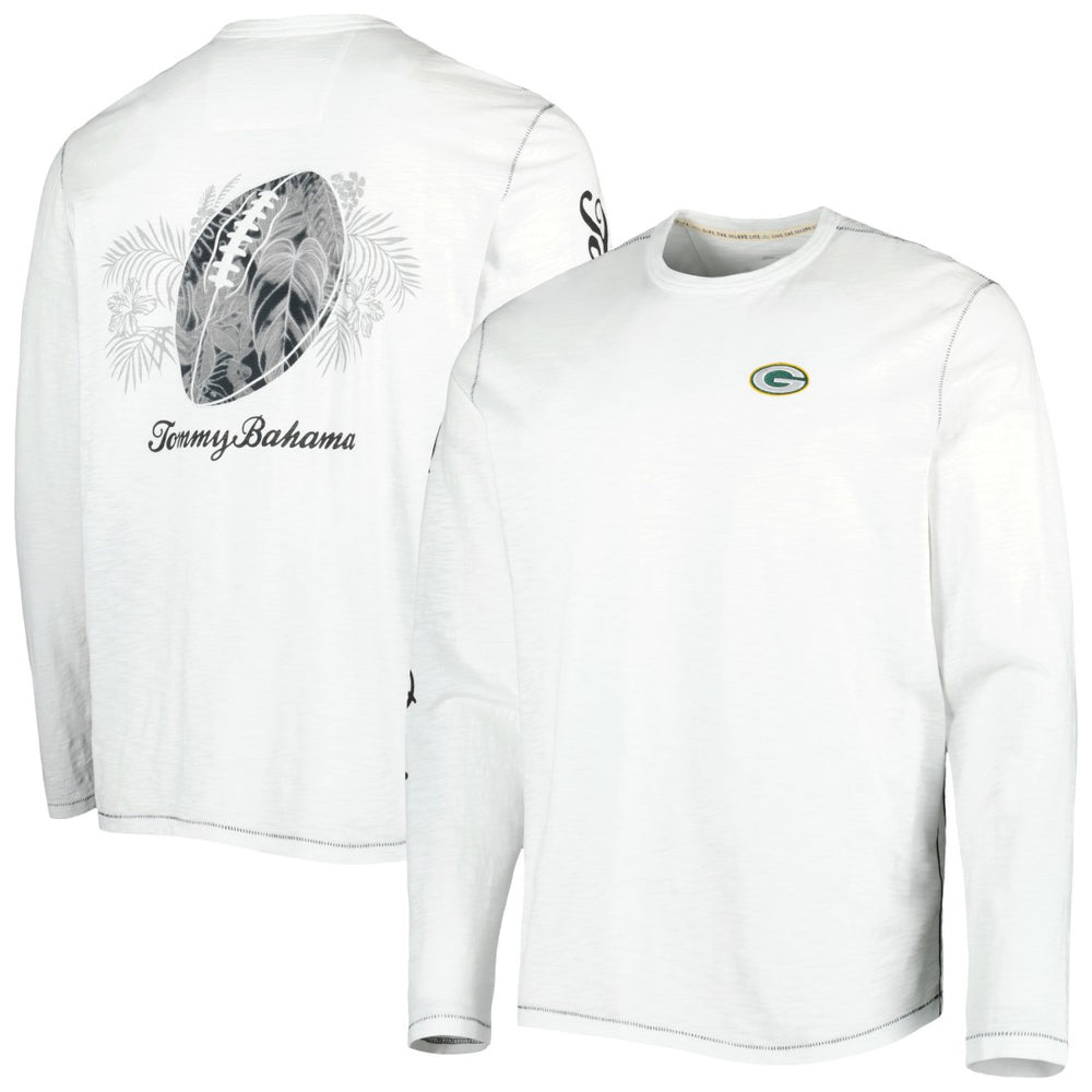 Green Bay Packers Laces Out Billboard Long Sleeve T-Shirt White | Tommy Bahama