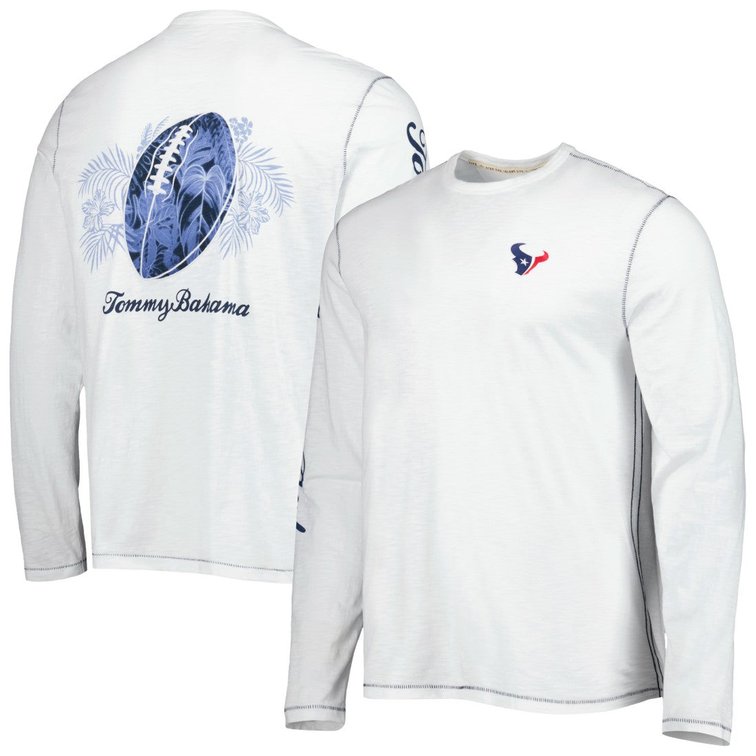 Houston Texans Laces Out Billboard Long Sleeve T-Shirt White | Tommy Bahama