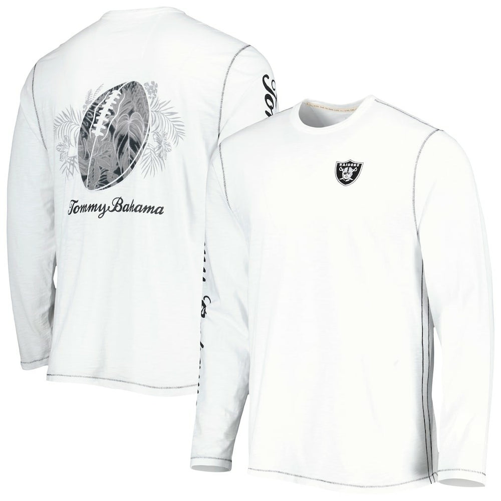 Las Vegas Raiders Laces Out Billboard Long Sleeve T-Shirt White | Tommy Bahama