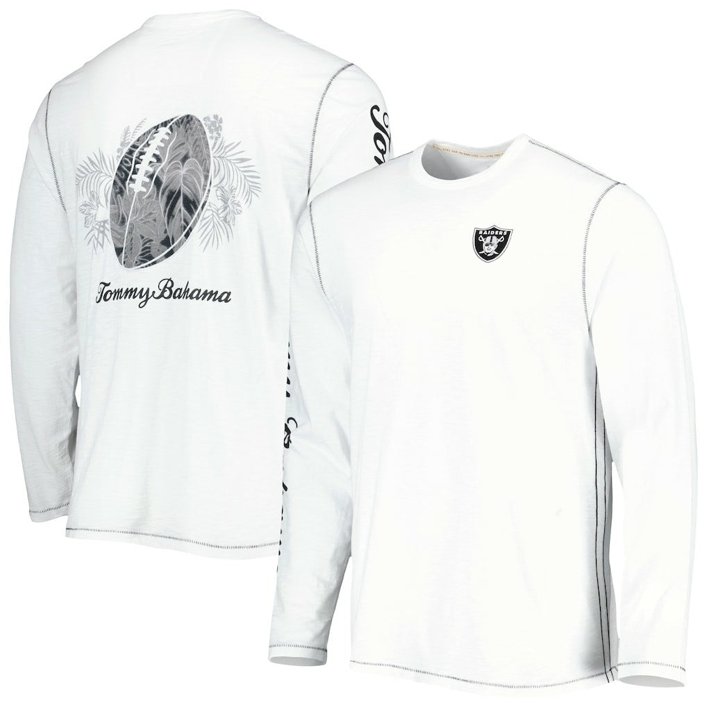 Las Vegas Raiders Laces Out Billboard Long Sleeve T-Shirt White | Tommy Bahama