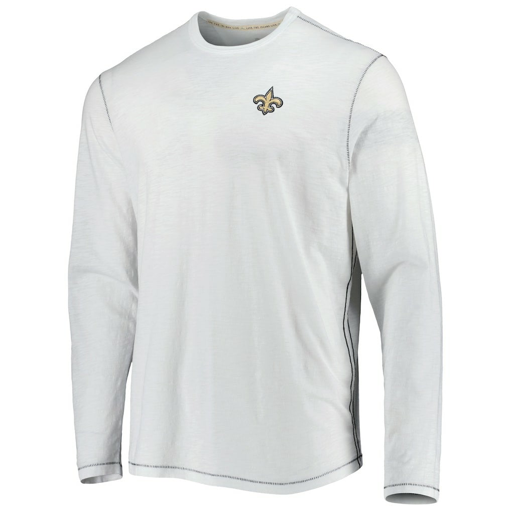 New Orleans Saints Laces Out Billboard Long Sleeve T-Shirt White | Tommy Bahama