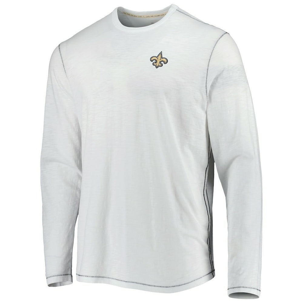 New Orleans Saints Laces Out Billboard Long Sleeve T-Shirt White | Tommy Bahama