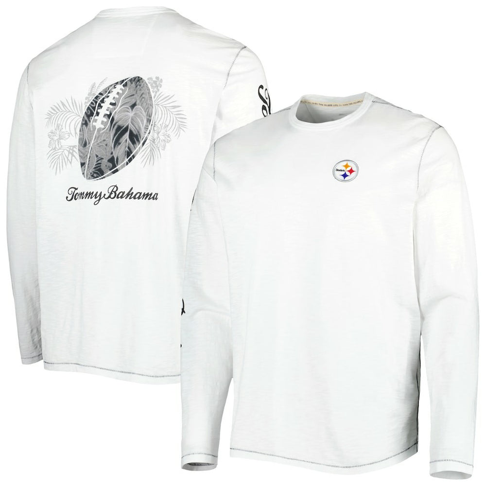 Pittsburgh Steelers Laces Out Billboard Long Sleeve T-Shirt White | Tommy Bahama