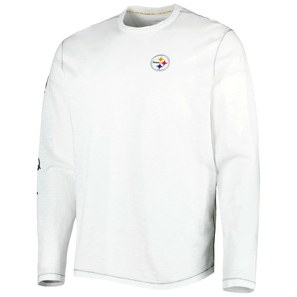 Pittsburgh Steelers Laces Out Billboard Long Sleeve T-Shirt White | Tommy Bahama