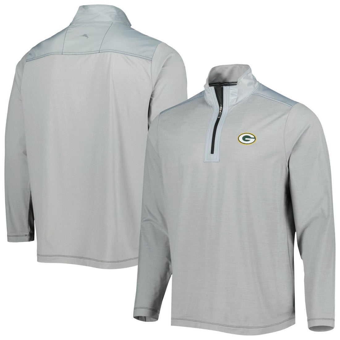 Green Bay Packers On Deck IslandZone Half-Zip Jacket Gray | Tommy Bahama