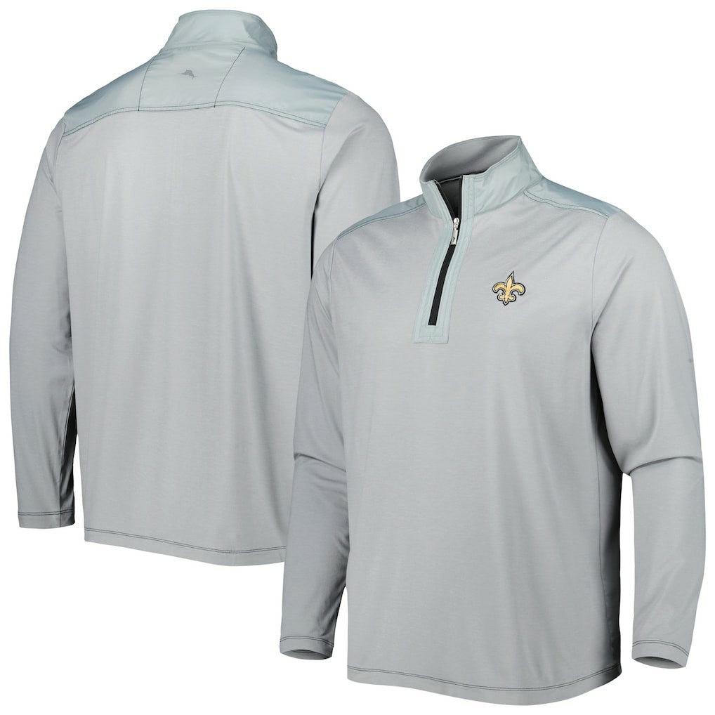 New Orleans Saints On Deck IslandZone Half-Zip Jacket Gray | Tommy Bahama