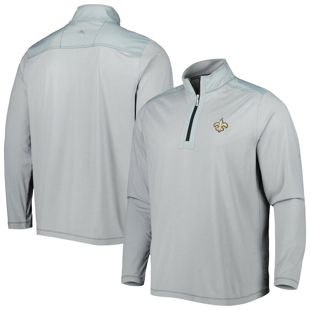 New Orleans Saints On Deck IslandZone Half-Zip Jacket Gray | Tommy Bahama