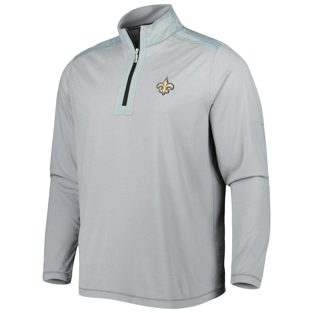 New Orleans Saints On Deck IslandZone Half-Zip Jacket Gray | Tommy Bahama