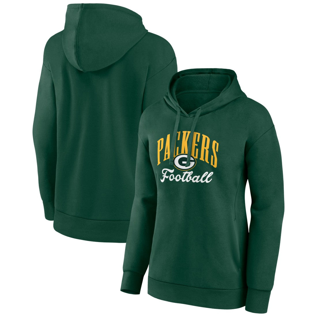 Green Bay Packers Women's Team Logo Victory Script Pullover Hoodie Green | Fanatics