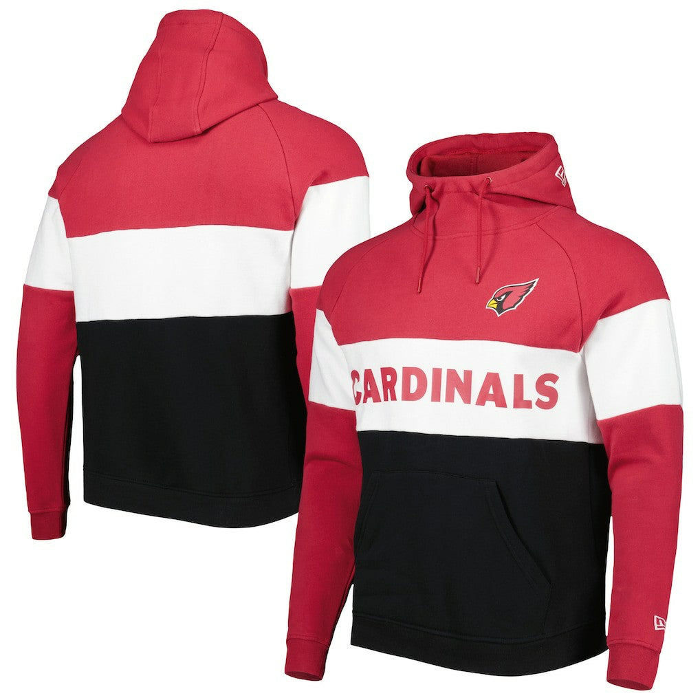 Arizona Cardinals New Era Colorblock Current Pullover Hoodie Black/Cardinal | NFL
