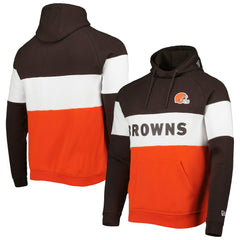 Cleveland Browns New Era Colorblock Current Pullover Hoodie Orange | NFL