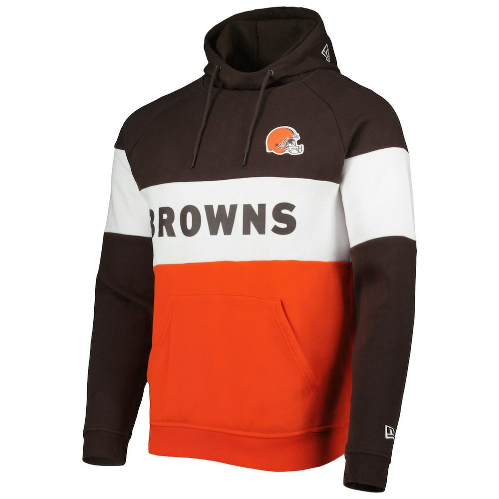 Cleveland Browns New Era Colorblock Current Pullover Hoodie Orange | NFL