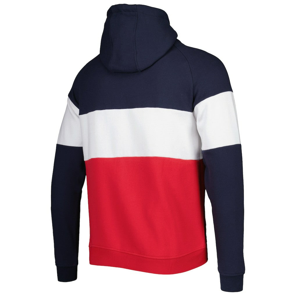 New England Patriots New Era Colorblock Current Pullover Hoodie Red | NFL