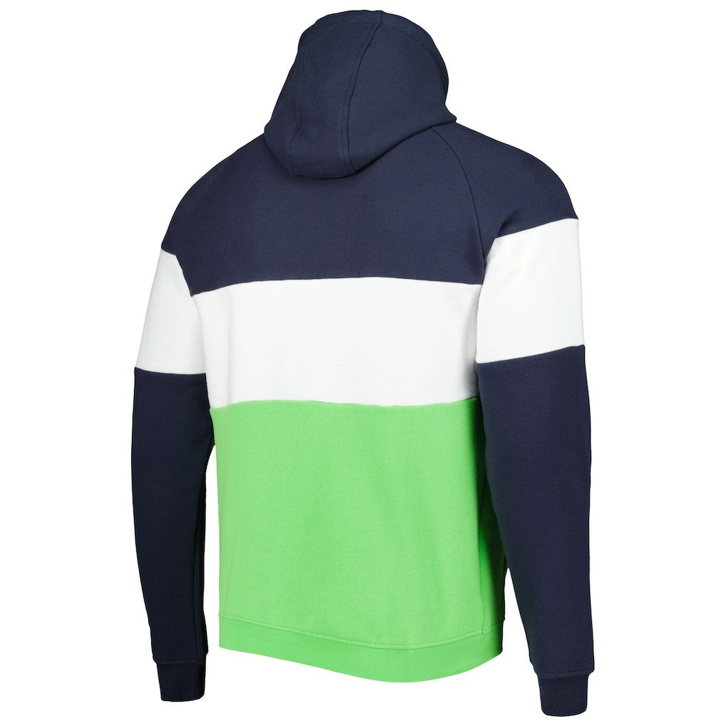 Seattle Seahawks New Era Colorblock Current Pullover Hoodie Neon Green/College Navy | NFL