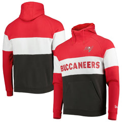 Tampa Bay Buccaneers New Era Colorblock Current Pullover Hoodie Heather Charcoal/Red | NFL