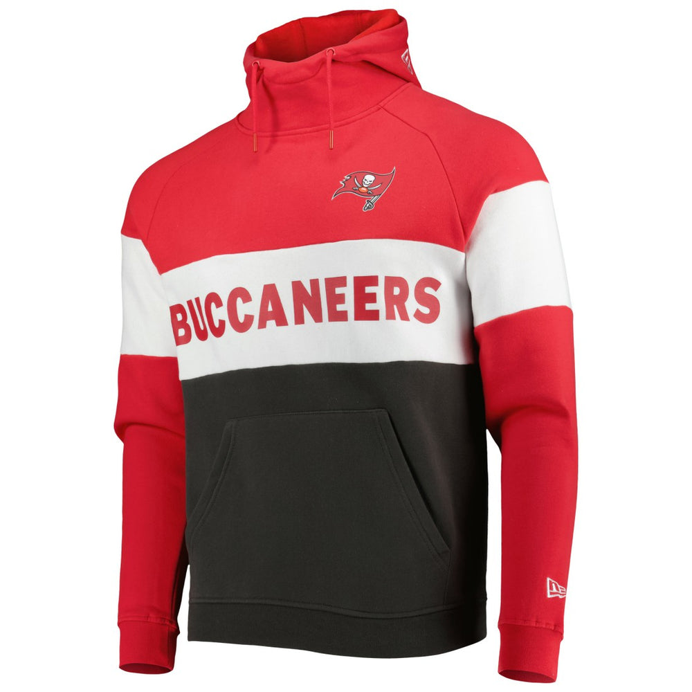 Tampa Bay Buccaneers New Era Colorblock Current Pullover Hoodie Heather Charcoal/Red | NFL