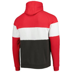 Tampa Bay Buccaneers New Era Colorblock Current Pullover Hoodie Heather Charcoal/Red | NFL