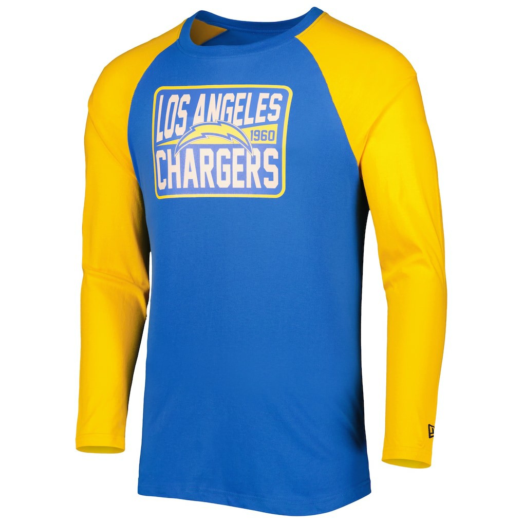 Los Angeles Chargers New Era Current Raglan Long Sleeve T-Shirt Powder Blue | NFL