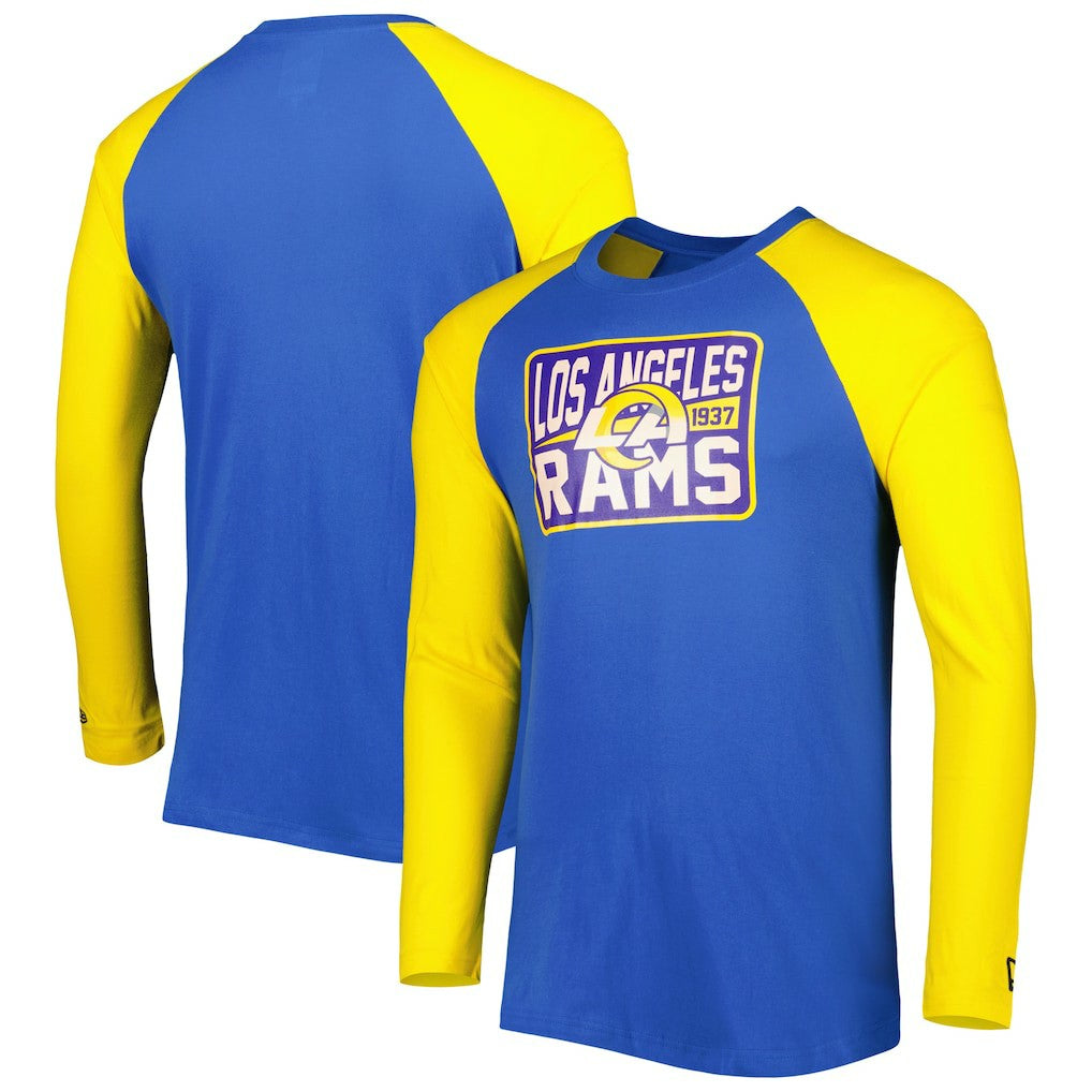 Los Angeles Rams New Era Current Raglan Long Sleeve T-Shirt Royal | NFL