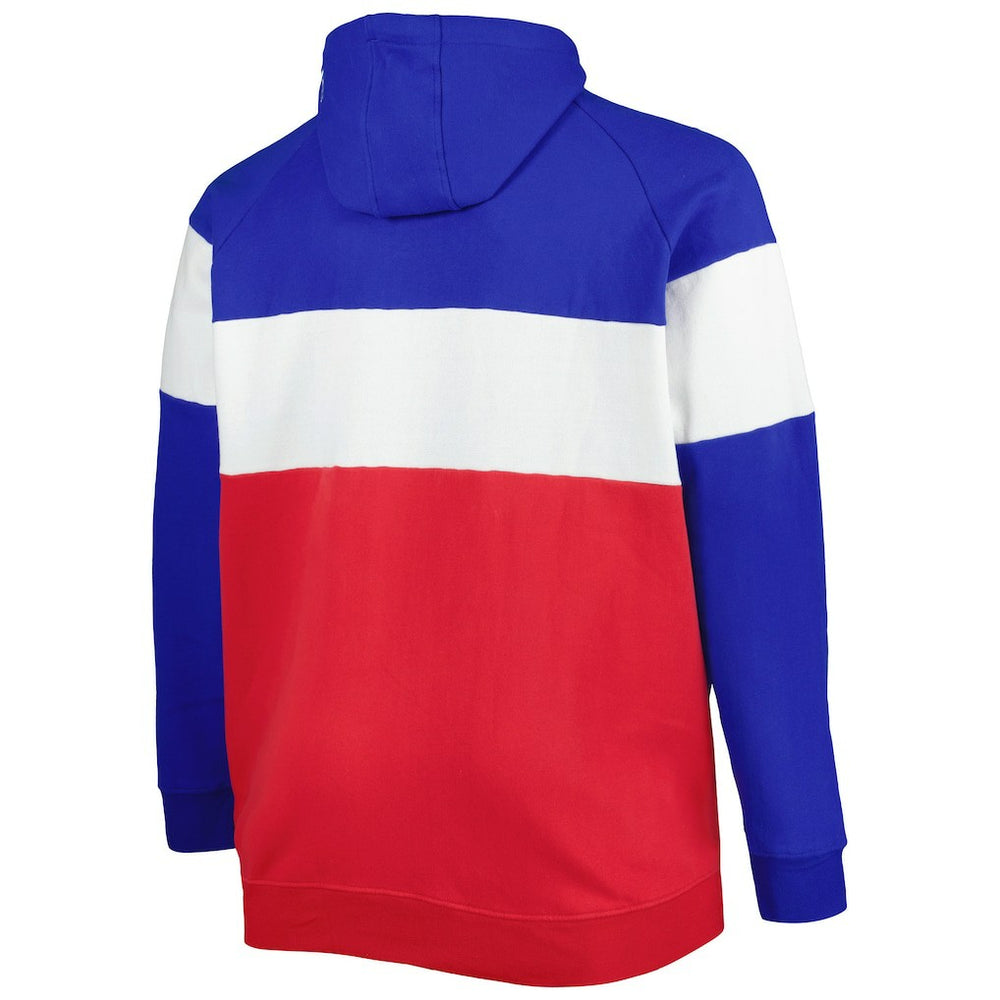 Buffalo Bills New Era Big & Tall Current Team Colorblock Fleece Raglan Pullover Hoodie Royal/Red | NFL