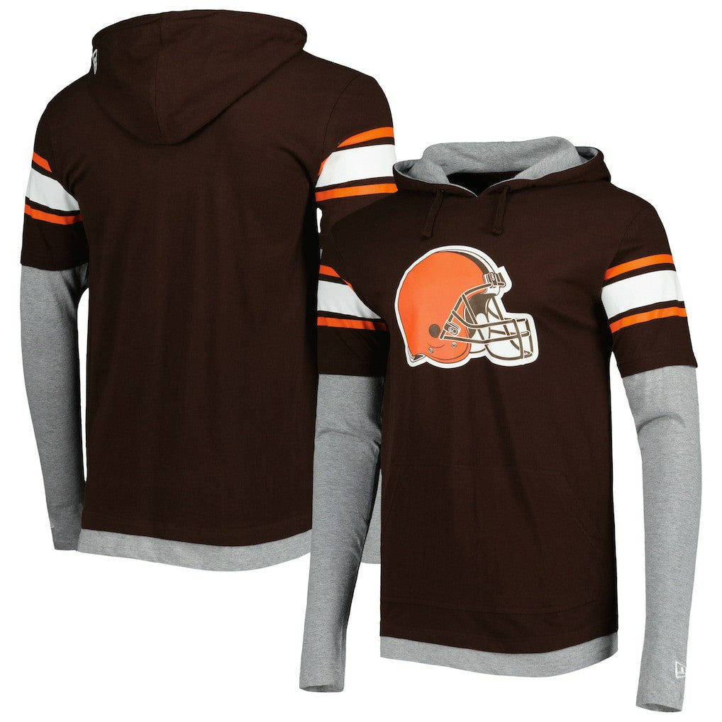 Cleveland Browns New Era Long Sleeve Hoodie T-Shirt Brown | NFL