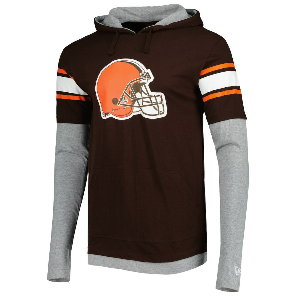 Cleveland Browns New Era Long Sleeve Hoodie T-Shirt Brown | NFL