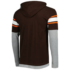 Cleveland Browns New Era Long Sleeve Hoodie T-Shirt Brown | NFL