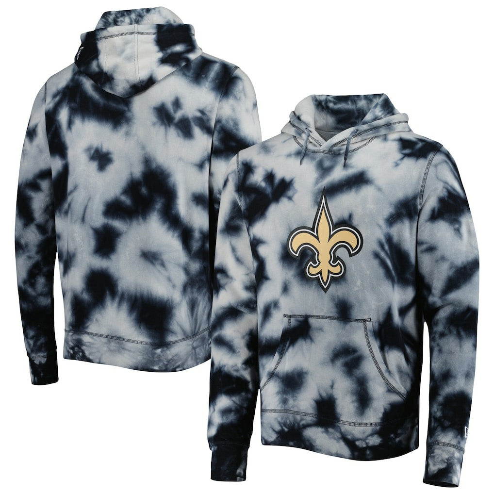New Orleans Saints New Era Team Tie-Dye Pullover Hoodie Black | NFL