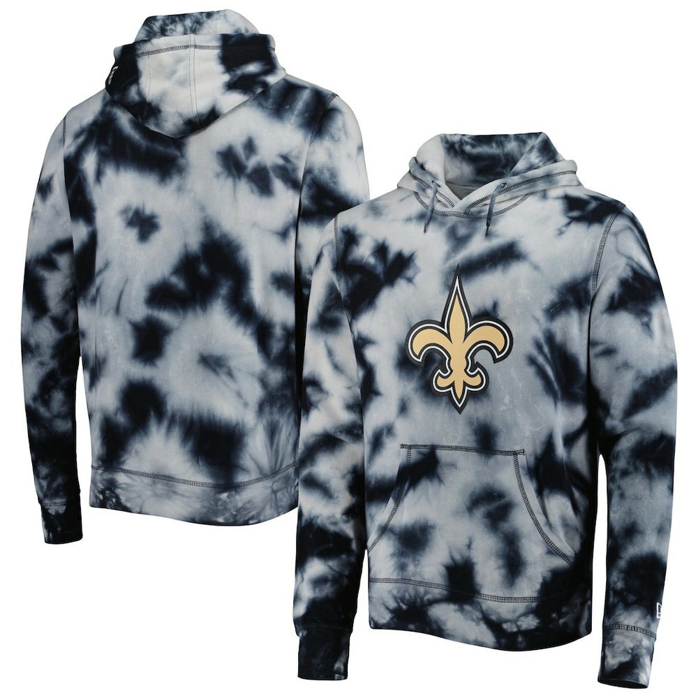 New Orleans Saints New Era Team Tie-Dye Pullover Hoodie Black | NFL